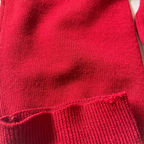 Red merino wool Burberry sweater with elbow patches - Picture 8 of 9